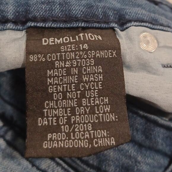 Demolition Blue Jeans Pants Size 14 Women's - Picture 3 of 7